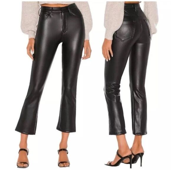 MOTHER Pants - Mother Women 26 The Insider Ankle Faux Leather Pants in Faux Show Black